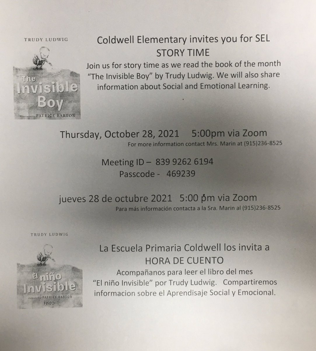 Coldwell Elementary - Parent Engagement tweet media