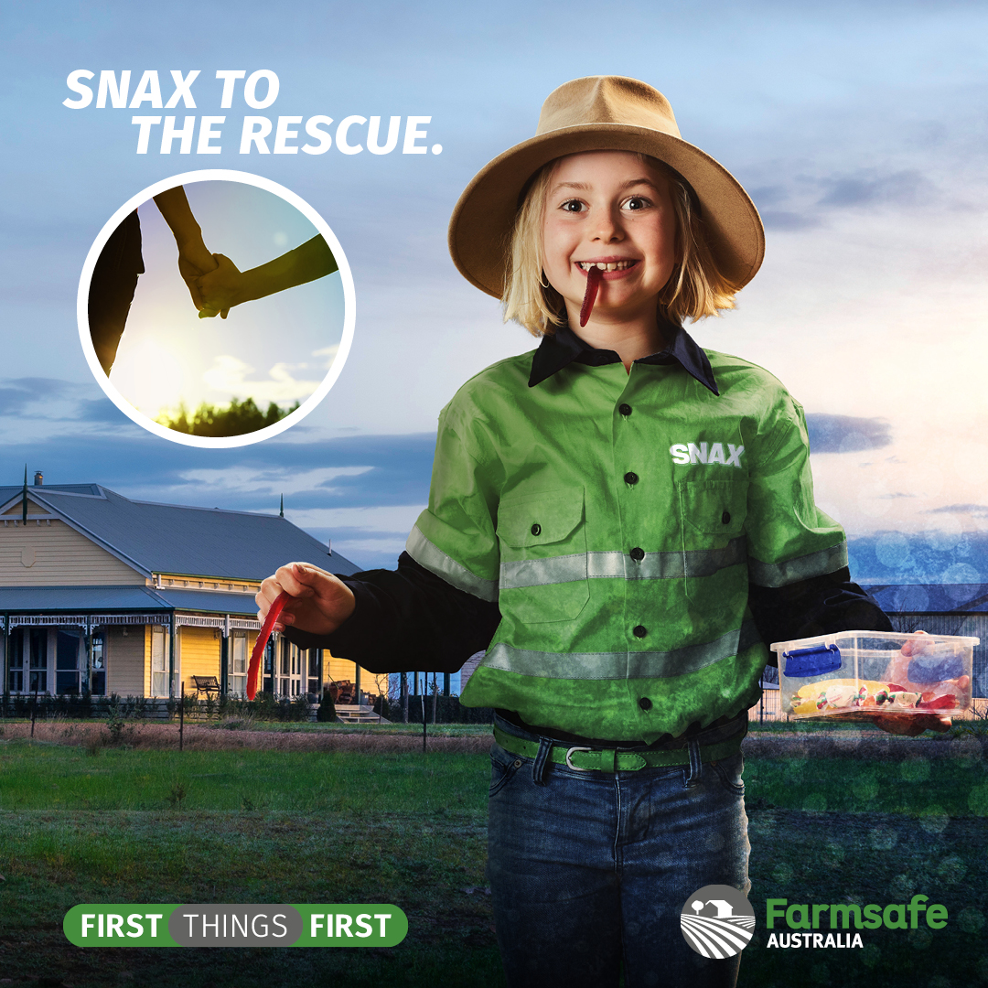 Meet #Snax, one of the #HarvestHeroes in training who helps to source, prepare and distribute tasty snacks & treats that provide important energy & support during the long days on the job. Find out more about #childsafety & raising a Harvest Hero at farmsafe.org.au/a-practical-gu…