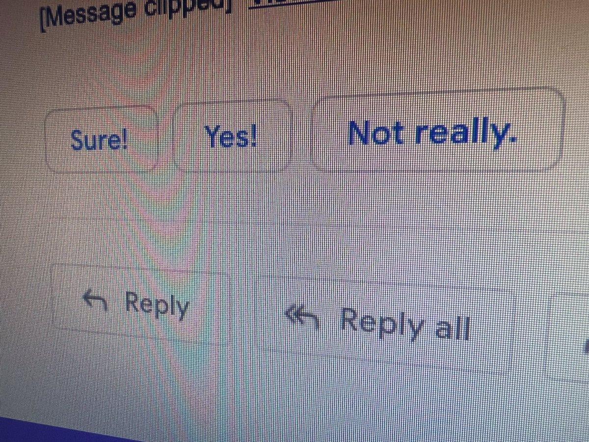k8manfull's tweet photo. When the client emails “Do you want to give me a call so I can explain the edits?” and Gmail offers you a very enticing “Not really.” #agencylife https://t.co/o1RZyGOMpS
