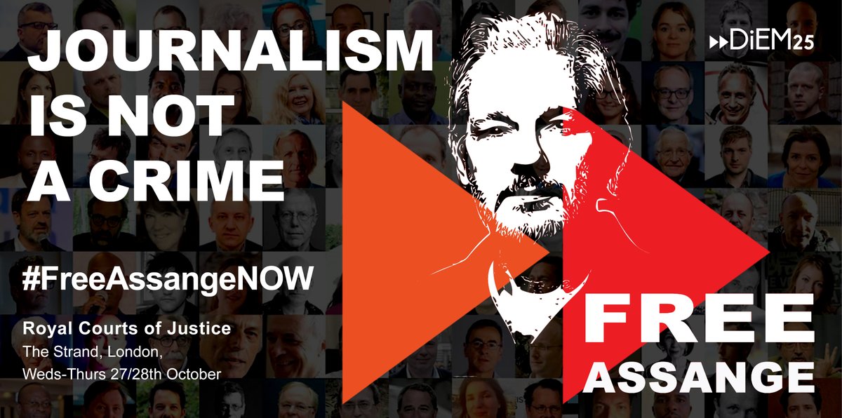 "In a different place, in a different country, Julian Assange would be hailed by the media for exposing the truth." | <a href="/jeremycorbyn/">Jeremy Corbyn</a> at Friday's historic #BelmarshTribunal
Solidarity with Julian Assange at the High Court today - 9.00
#FreeAssangeNOW