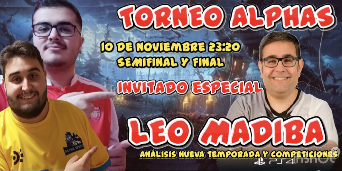Noche de Lobos, Y traemos  un NOTICIÓN para TORNEO ALPHAS, pues si ya contábamos con nuestros amigos y caster <a href="/minuevaplay_/">Minuevaplay</a> y <a href="/Crimen9_/">🟥⬛ AW CRIMEN 49 ⬛🟥</a> , vamos a tener un invitado especial en la jornada de semifinales y final el día 10 con nuestro amigo <a href="/LeonidasMadiba/">LeoMadiba</a> 
GRACIAS Y BIENVENIDO