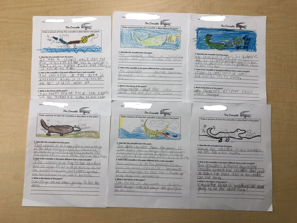 MissJohnsonUCF's tweet photo. Oh what fun we had describing characters in a poem by drawing a picture of how the character is described. It helped us understand the theme. Look how amazing their responses and drawings are! @UCFTeacherEd @UCFCCIE https://t.co/lI3Ga1lLlL