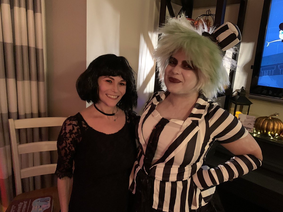 MagicallyJen's tweet image. Went to a party as Lydia and found Beetlejuice Beetlejuice Beetlejuice #BeetlejuiceSweeptakes @BeetlejuiceBway