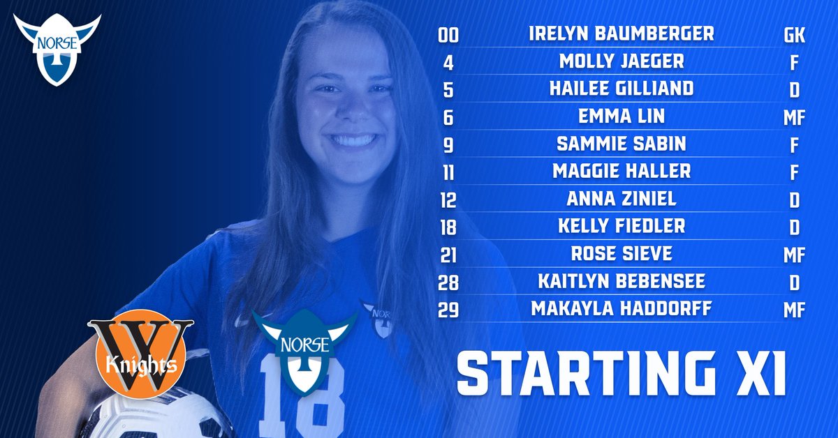 LCwomenssoccer's tweet photo. Another conference matchup tonight for the Norse! Here is the STARTING XI! https://t.co/6TwqrOC21U
