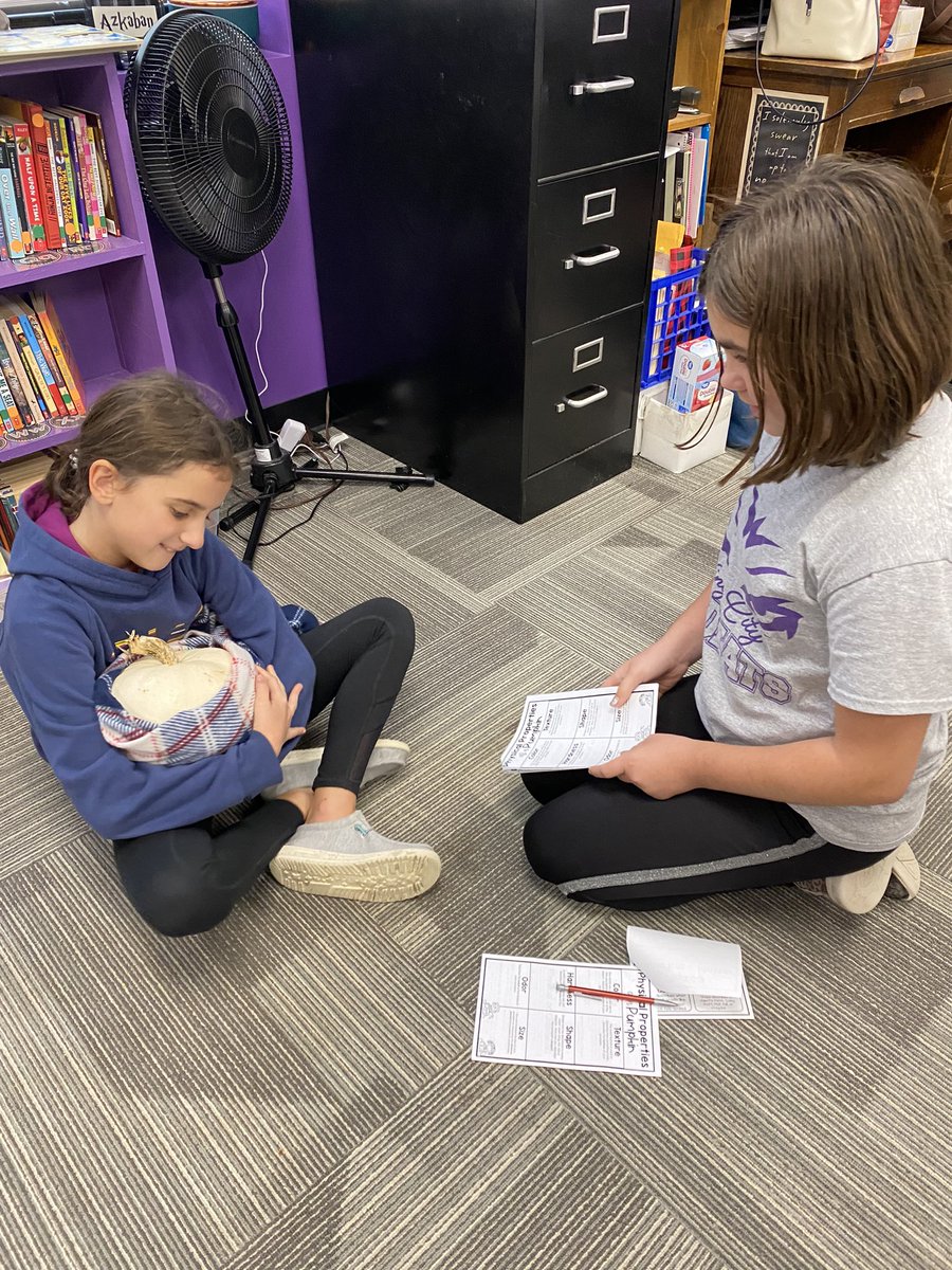 NatDJohnson's tweet photo. Using pumpkins this week to follow up our matter chapters in science! We improvised a little on the chemical change—going to pass on letting a pumpkin rot in the classroom! 🤷🏻♀️
#KCErocks
@KCEprincipal @WildKatNation1 https://t.co/XcgcILFr6H