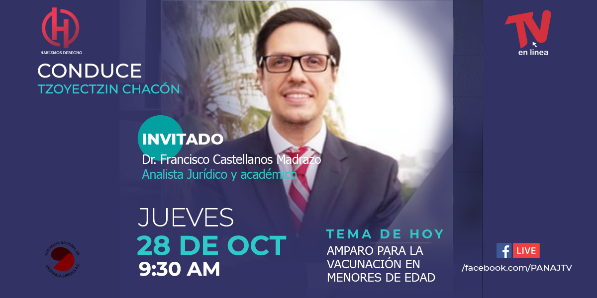 💉Vacunación en menores de edad. Este Jueves 28 Octubre. Todas las dudas. en Hablemos Derecho. Por Nuestro Canal de Face. Te esperamos.😀 #HablemosDerecho #vacunacioncovid19 #PNAJ