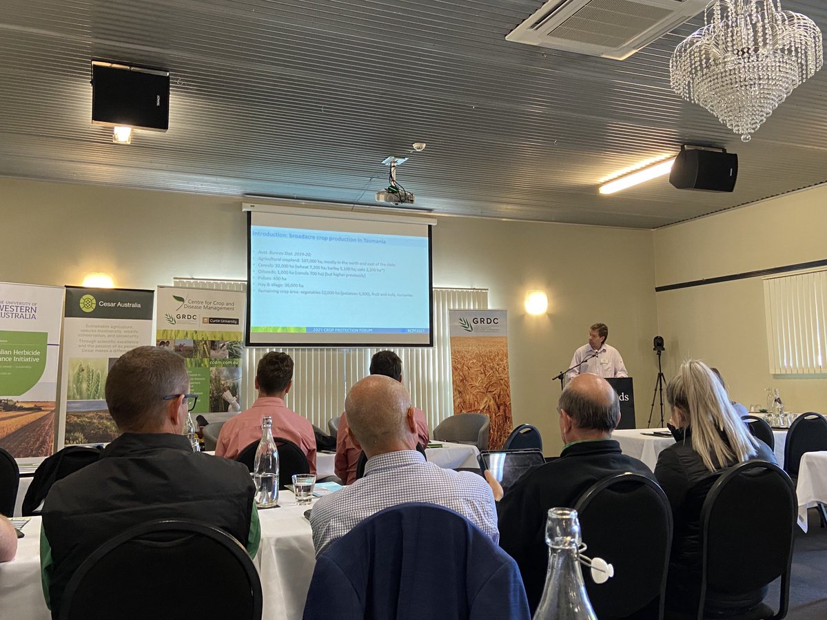 #cropprotectionforum2021 learning about herbicide resistance in Tassie. ⁦<a href="/AHRI_Team/">AHRI</a>⁩