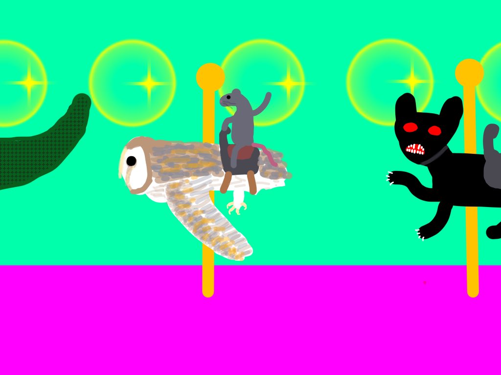 Hmmm, Boggling Rat?? Wasn’t too happy so scary-go-round bonus drawing #rattober2021 #rattober