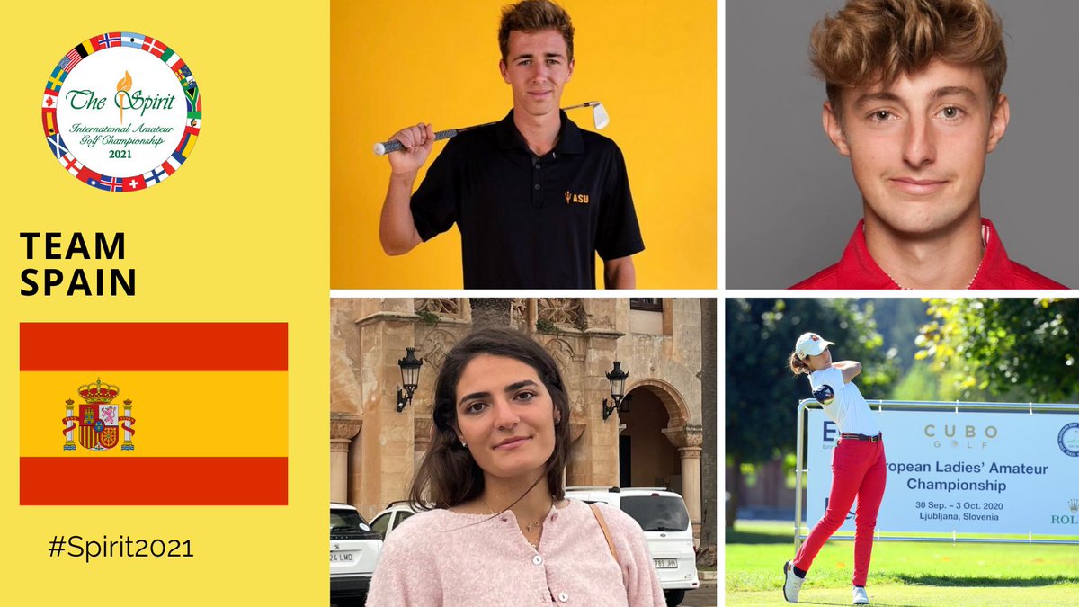 Here are the players representing Team Spain! Be on the lookout for @davidpuigcorrius, <a href="/AlbertBoneta/">Albert Boneta Cami</a>, <a href="/Carolchacarra/">Carol</a>, and @teresa_tb9 as they take on this year's tournament! 

#cureheadaches #SpiritGolfAssociation #2021PlayerField