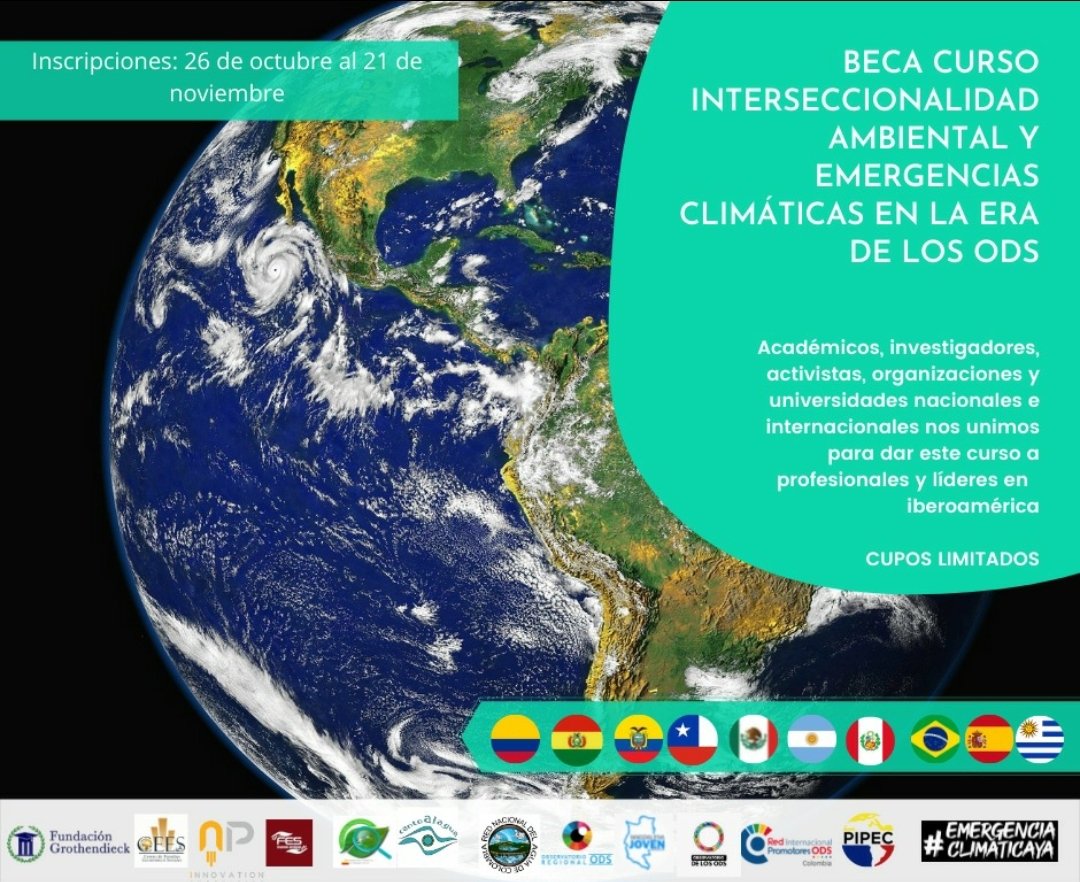 🌟Beca Curso Internacional sobre Interseccionalidad Ambiental y Emergencias Climáticas en la Era de los ODS🌟

Inscripción en: docs.google.com/forms/d/e/1FAI…
docs.google.com/forms/d/e/1FAI…