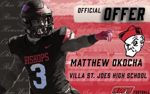 area29_'s tweet photo. I’m blessed and honored to receive my first official offer to play football at Ohio Wesleyan University! @CoachTomWatts @coachaichele @tillman_coach @JRotsky https://t.co/9cu0aHHhK4