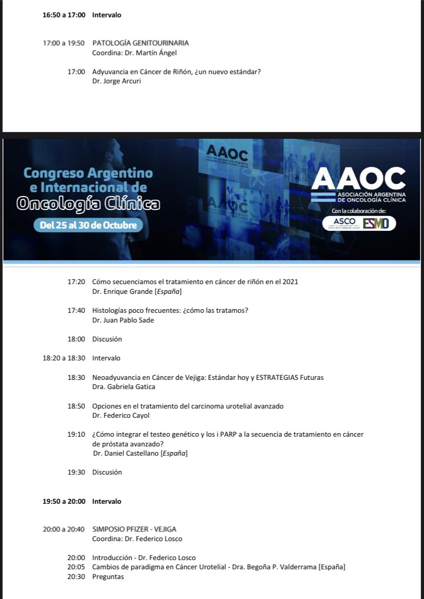 Gulitracio's tweet photo. Modulo en vivo de tumores genitourinarios, viernes 29, https://t.co/p6PxtaH9KC No te lo podes perder! @aaoncoclinica @jpsade2 @Martin_AngelMD @cdanicas @drenriquegrande @FedericoCayol @fedelosco https://t.co/ZcleIKO3ev