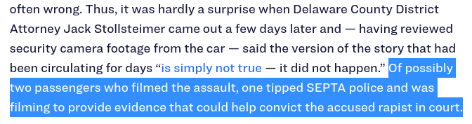 ThePenguinOffi1's tweet photo. @solomonjones1 This piece of yours is retarded: if your mother, sister, wife was getting groped/raped by a stranger on a train, and two people recorded it, wouldn't you want them to do something? Also Philly already hit record OT numbers in 2020 = no cops. https://t.co/QhLwUJTwLq https://t.co/5jyO8H5Pfp
