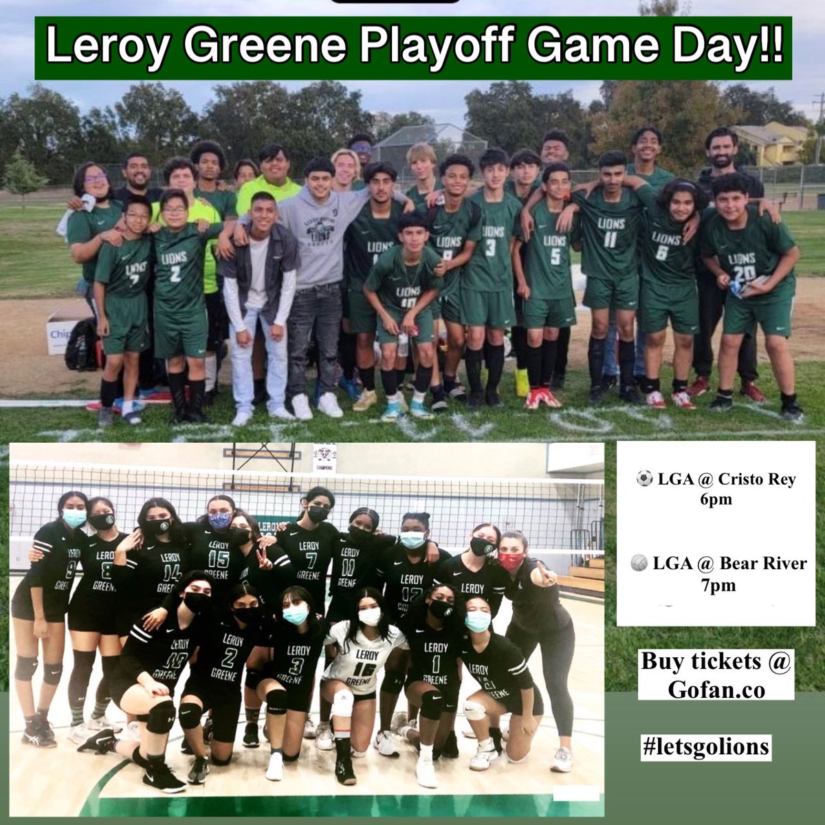 AthleticsNusd's tweet photo. Playoff Game Day 👏🏽👏🏽 …Let’s go Nighthawks! Let’s go Lions!! #proudofallteams #enjoyandhavefun @NatomasHS_Sport @LGA_Athletics @natomasbuzz @NatomasUSD https://t.co/mjbalgGG3B