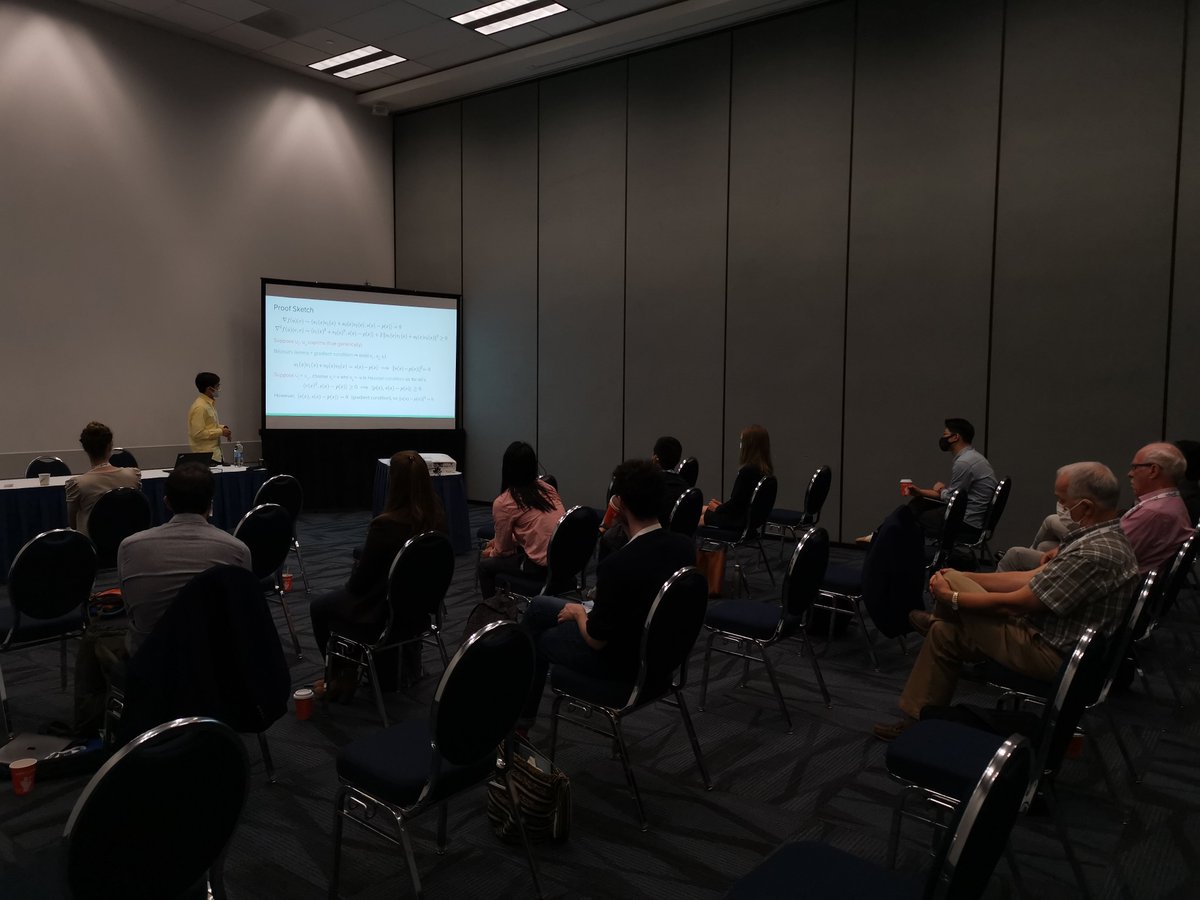 benoit_legat's tweet image. Chenyang showing how to find Sum-of-Squares decompositions of degree 100 000 polynomials using FFT during the &quot;Optimization in Julia&quot; session #informs2021 #JuMPdev