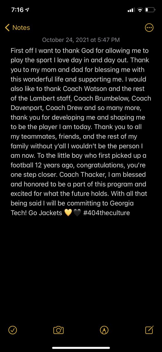 Committed 💛🖤 #404theculture  @_CoachThacker @LambertFtBall @dj_BluMajik @JBoldin54 @RecruitLambert @RecruitGeorgia @GeorgiaTechFB