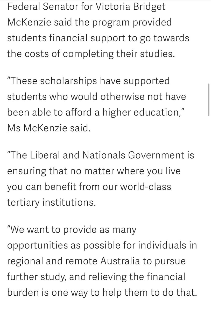 andyy_putt's tweet photo. Deakin Alumna @senbmckenzie stated the following in my local newspaper over grants given by the Coalition to study tertiary education. Although, the Lib/Nats are the sole reason why university education fees have increased. 🤦‍♂️  @DSinSolidarity #coalition #politics #deakin https://t.co/S3XghKMZLr