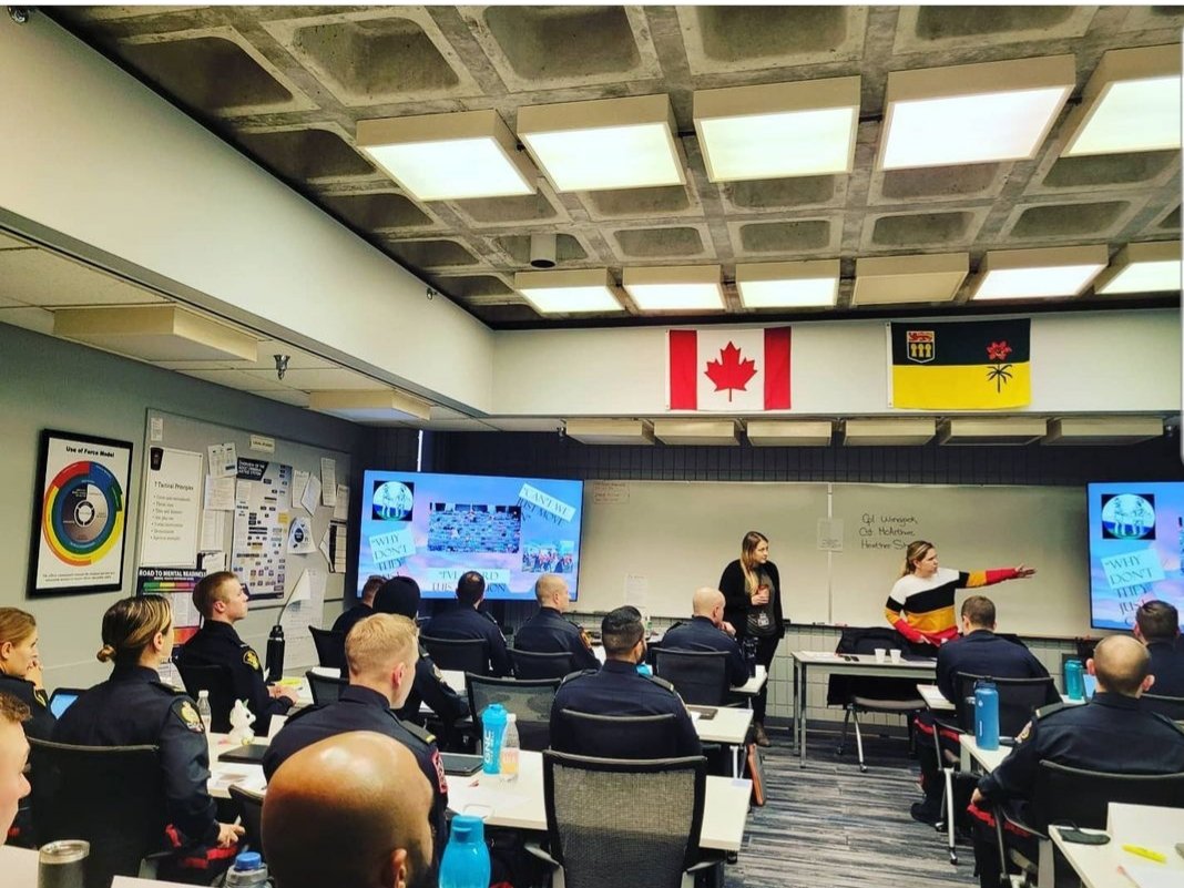 RPSCultural's tweet photo. At the SK Police College this afternoon discussing Truth and Reconciliation and Intergenerational trauma and how it relates to policing. #reconciliation #understandingthetruth https://t.co/7O5Tis5huh