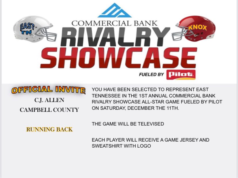 Blessed to receive this invitation!! I can’t wait to take advantage of this opportunity in December!!🔷🔶 @wvltpacker <a href="/PilotPrepSports/">PILOT PREP SPORTS</a> <a href="/HailStateFB/">Mississippi State Football</a> <a href="/CCHS_Cougars/">CCHS Cougars Football</a> <a href="/5StarPreps/">5Star Preps</a> <a href="/big_nasty3/">Isaac Martin</a> <a href="/JaneOlivia913/">Olivia Goins</a> @HypeFitnessCC <a href="/ballenwlafsport/">Brent Allen</a> <a href="/TNGridironScout/">TN Gridiron Scouting (#TNGS) Carlos Younger👌🏾</a> <a href="/lesmartin2/">Les martin</a> <a href="/BigFaceSportss/">BigFaceSports, (Recruiting & Scouting)</a>