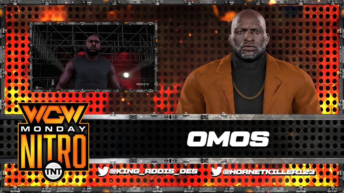 WCWUNIVERSEMODE's tweet photo. this next man is Gigantic and I mean it quite literally. He is very dangerous in the ring as well as his entrance which is quite menacing. what we know of from his past work is that he a beast. he is dangerous man overall. Please welcome "the Colossus" Omos to WCW. https://t.co/sObWgX70Ni
