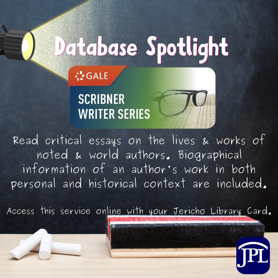 Jericho_library's tweet photo. Each week we will showcase one of our databases available to Jericho Cardholders. See what this week's is....
https://t.co/SuWqDiKco7
#jerichopubliclibrary #jpldatabases #galedatabase https://t.co/wzVjdSrDl3