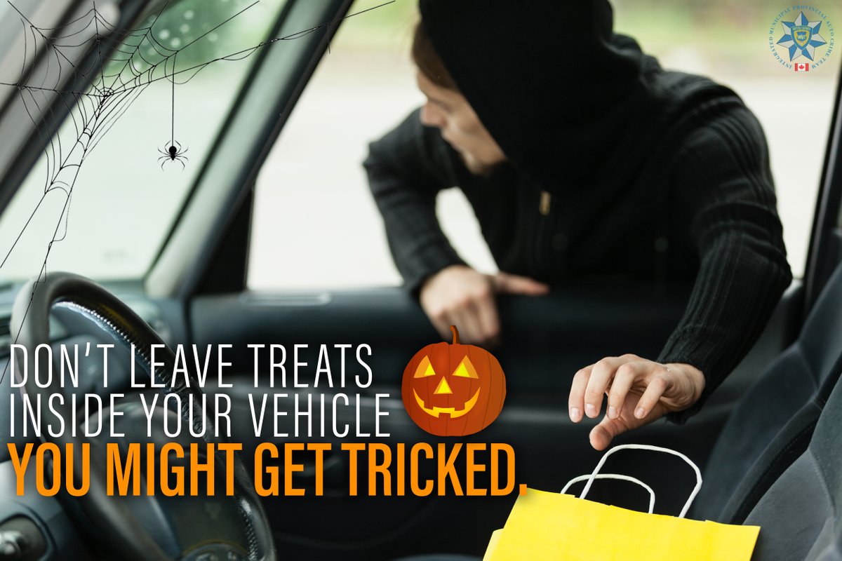 IMPACTautocrime's tweet image. Halloween is just around the corner and we want to make sure thieves aren’t trick or treating inside your vehicle!

Do not leave any valuables or personal items inside and leave nothing in plain sight. 

Visit baitcar.com/prevention for more information.
#StopAutoCrime