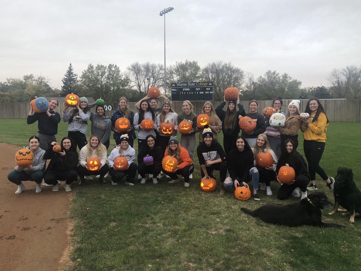 WSCWildcatSB's tweet photo. team dinner &amp; pumpkins on #NationalPumpkinDay 🎃 
#🖤OurCats https://t.co/Lgn9Q46AQ8
