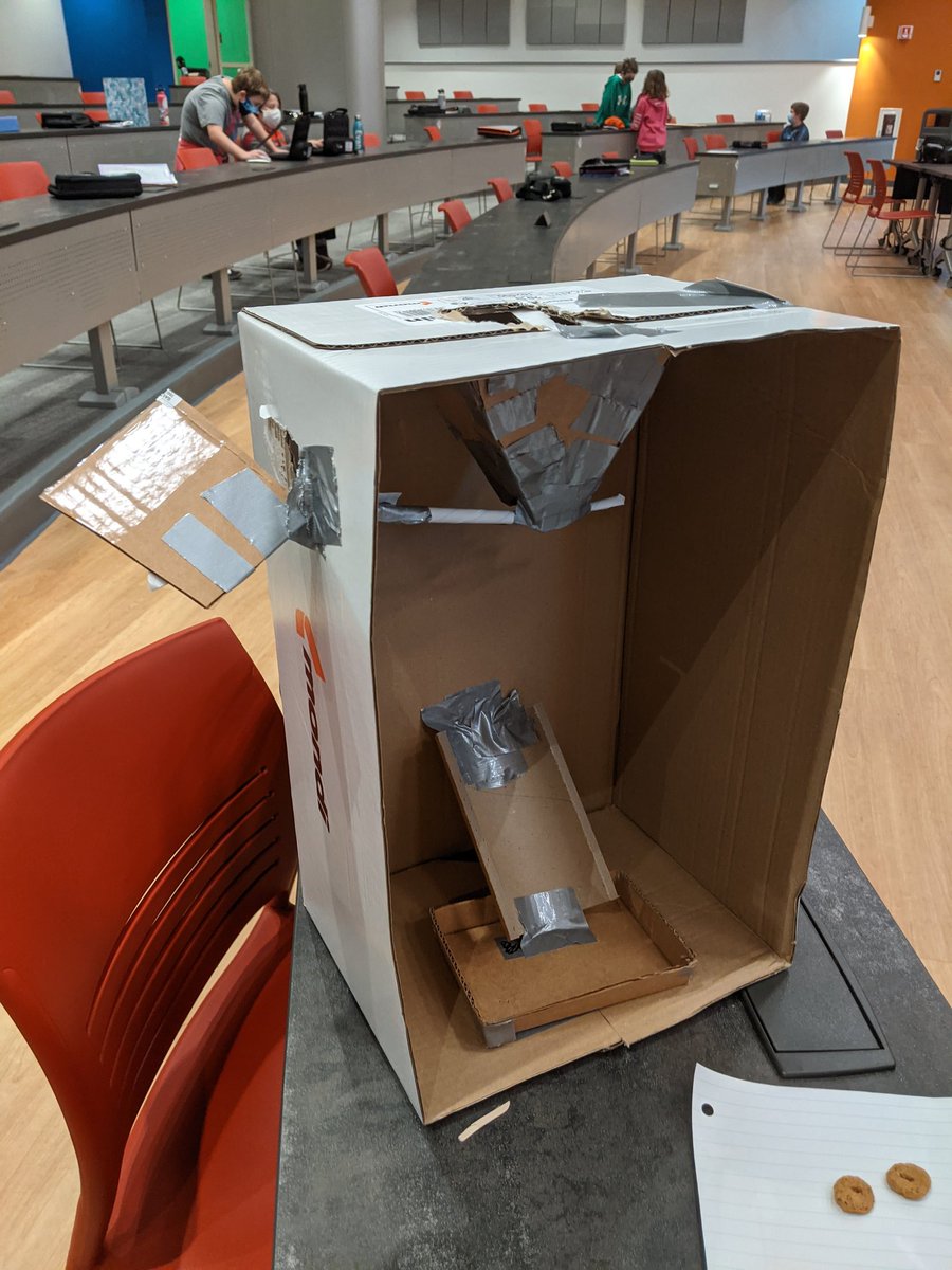 Had a great idea for a #PBL project for my <a href="/PLTWorg/">Project Lead The Way</a> Ss.  Create a treat dispenser for our wonderful therapy dog Laci Mae.  Some came out working quite well!  Others...didn't survive Laci's curiosity... #BMSthePlace2B <a href="/BeekmantownCSD/">Beekmantown CSD</a>