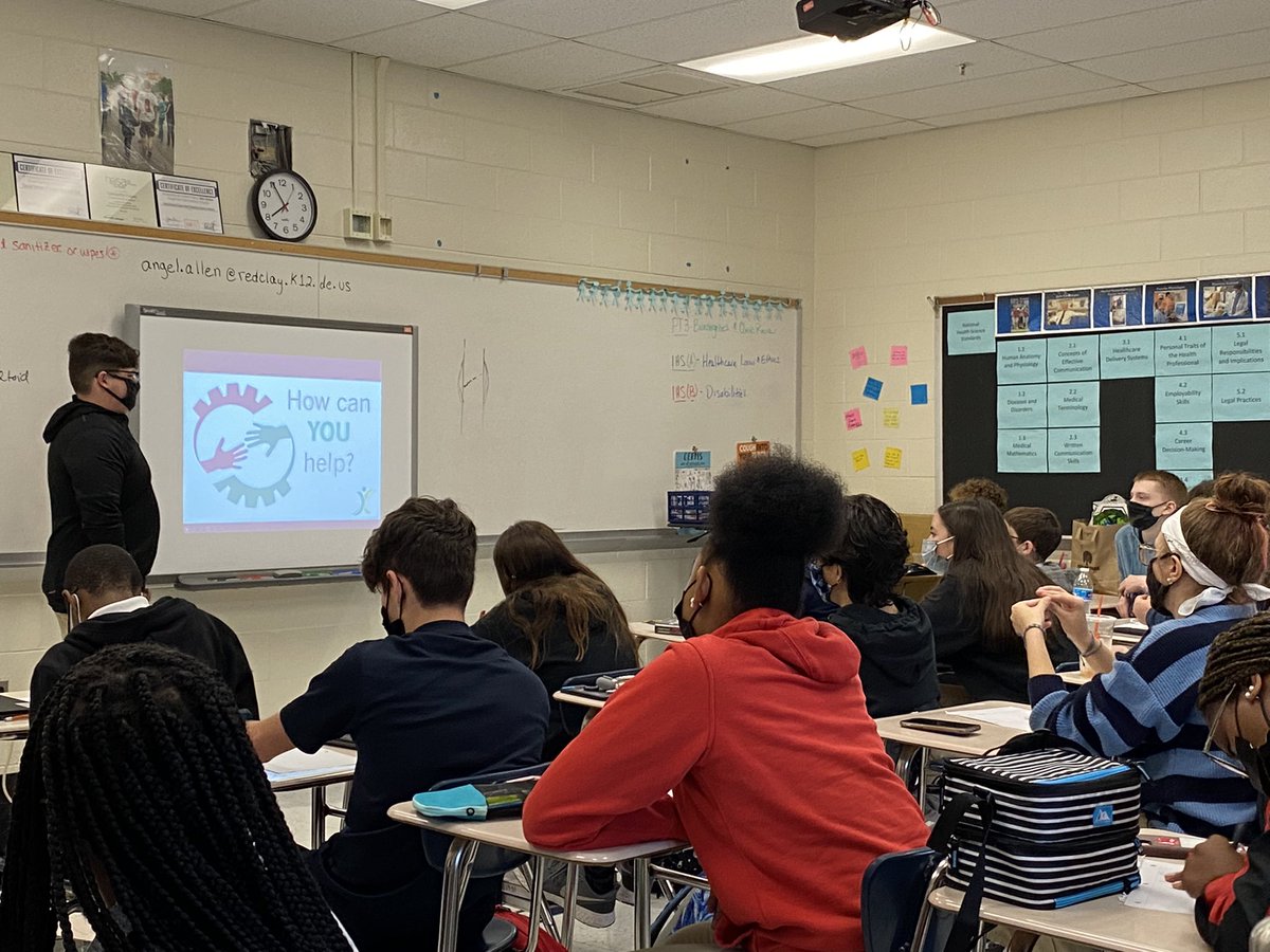 Thank you to @ConradRedWolves Senior Nick B for educating my Health Science classes on Tourette Syndrome today. #conradway