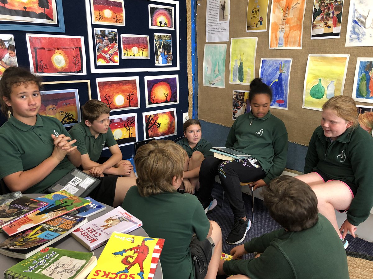koru4bromley's tweet photo. Our first Reader’s Cafe session for Term 4. Enjoying sharing a range of texts. Many of us in Koru 4 absolutely love graphic novels. Does your class have a specific type of text that they enjoy the most? #bromleyschoolnz https://t.co/iQdGLcRT0h