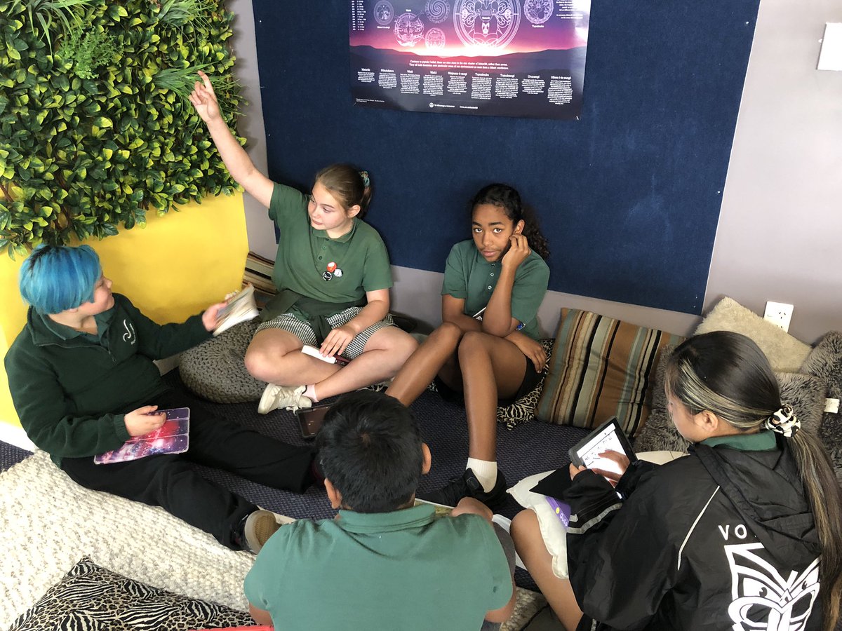 koru4bromley's tweet photo. Our first Reader’s Cafe session for Term 4. Enjoying sharing a range of texts. Many of us in Koru 4 absolutely love graphic novels. Does your class have a specific type of text that they enjoy the most? #bromleyschoolnz https://t.co/iQdGLcRT0h