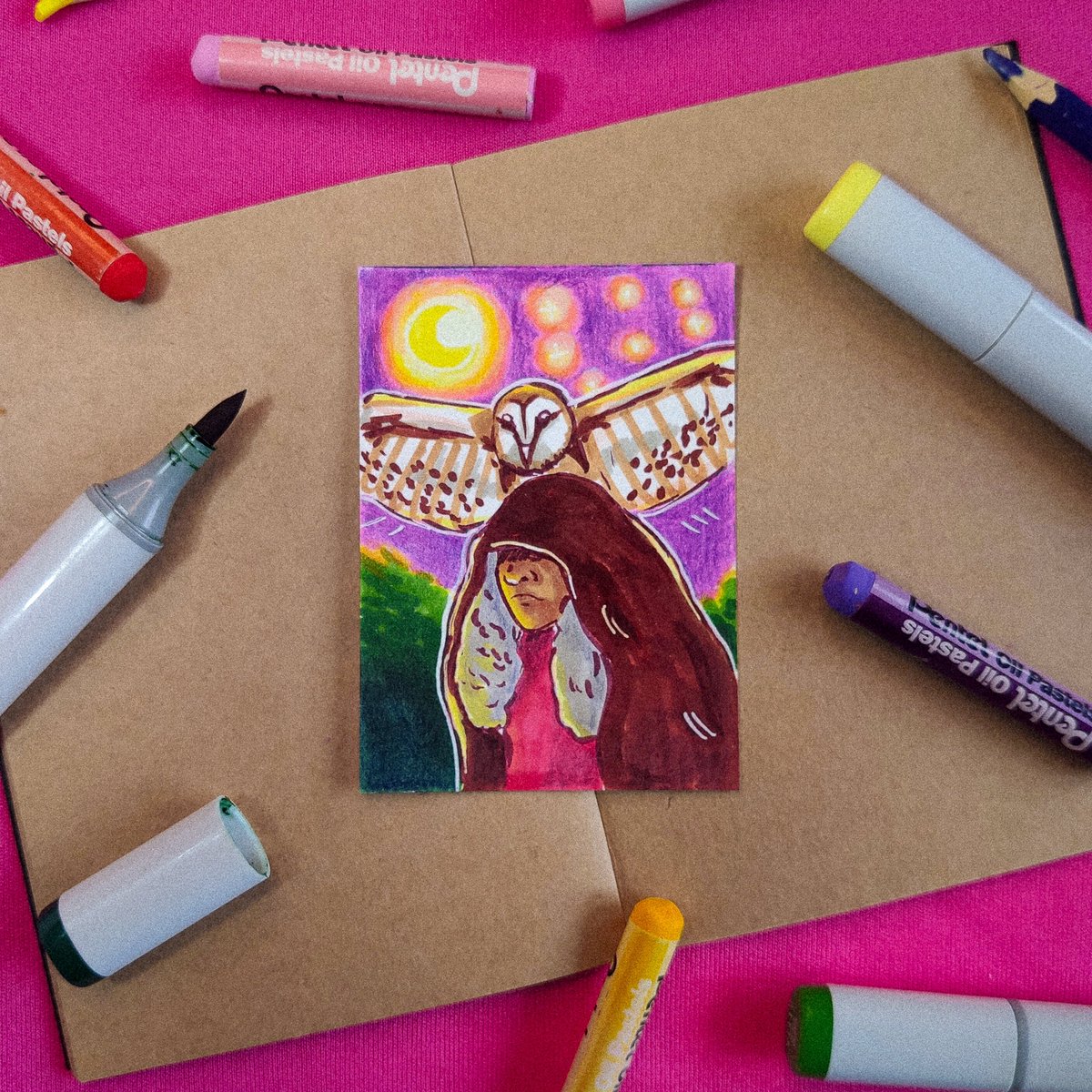 mandiegil_'s tweet photo. Matinta para o #artisttradingcardsbrasil @dezaina_oficial @COPIC_Official #belem #matinta #artista https://t.co/sKwGXb1wTH