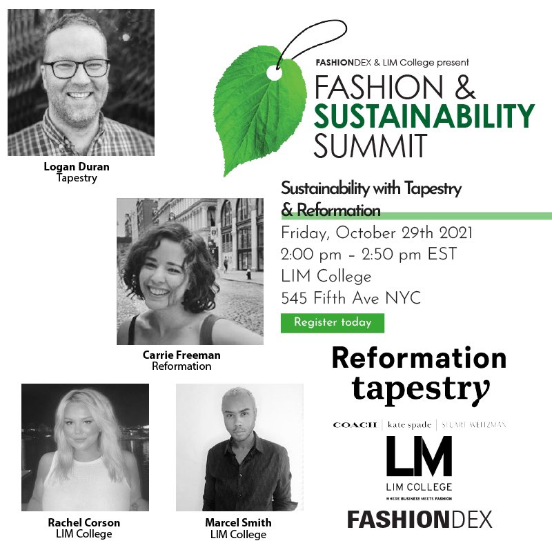 Sustainability with Tapestry and Reformation at our Sustainability Summit this Friday!  
.
.
.
.
.
#fashiondex #sustainability #sustainablefashion #fashionforum