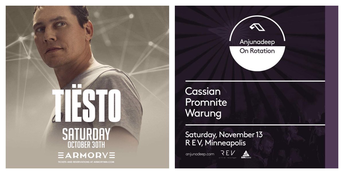 SIMshows's tweet photo. TICKET GIVEAWAY
We are giving away a pair of tickets to the sold-out Tiësto show this Sat! To qualify to win:
*like* &amp; RT
Don’t sleep on our Anjunadeep Nights at REV Nightclub! https://t.co/udeiGPpvPM