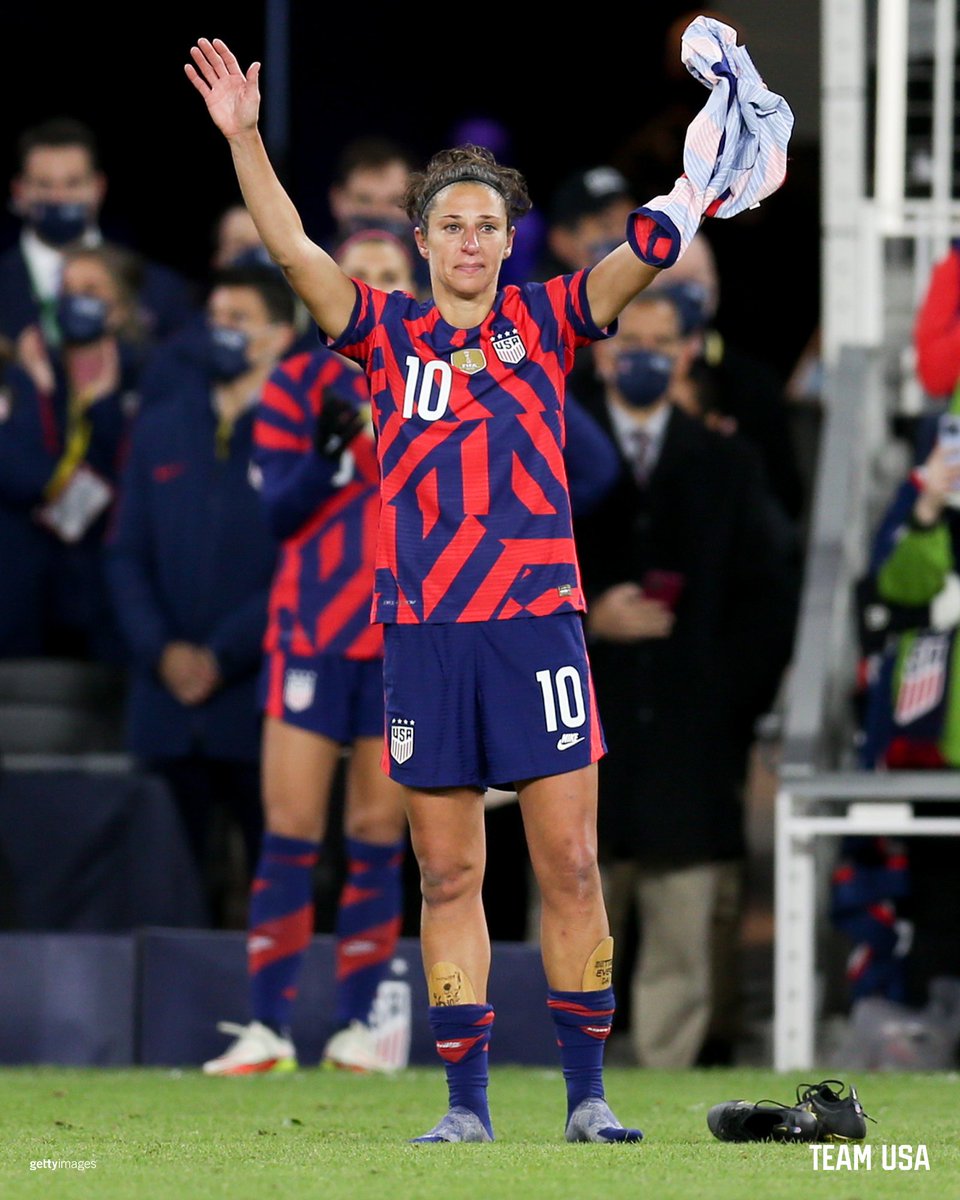 Carli Lloyd pictured on the pitch at her final USWNT game.