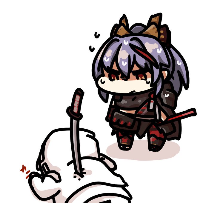 アカフユ「お、お主が急に私の目の前に立つからだぞ…」

#アークナイツ 