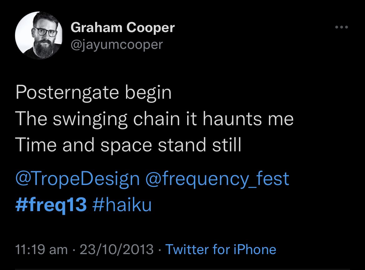 jayumcooper's tweet photo. A sample of my #freq13 tragic prose #freq10years https://t.co/gEkLaS4MjD