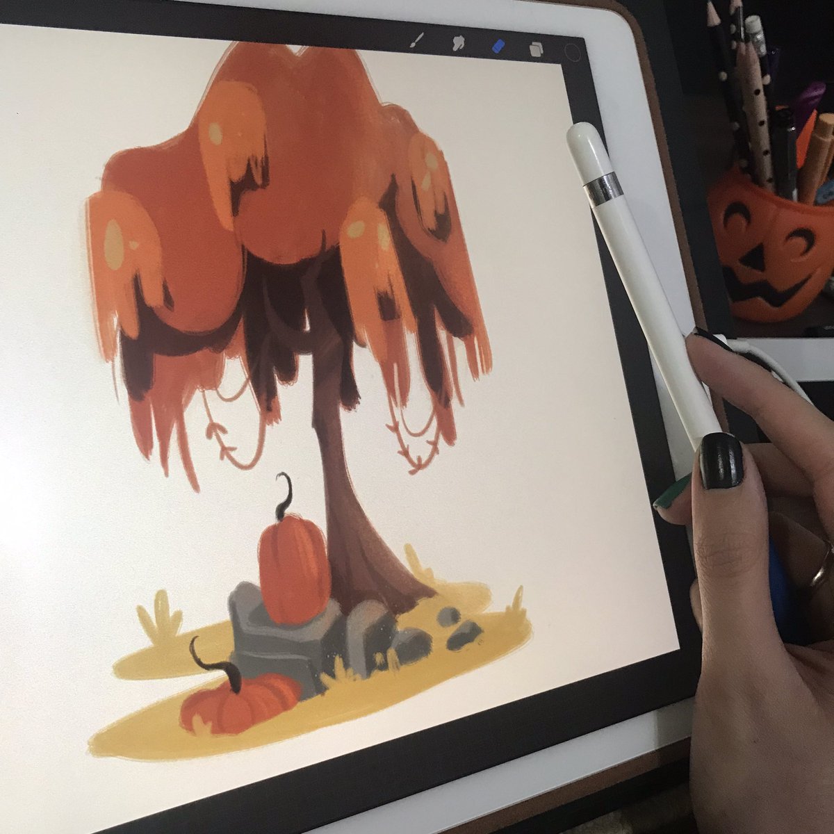 artofdebs's tweet photo. Hoje foi um dia que eu tava me sentindo um nada, fui pintar e saiu coisas tão legais! Tô contente 🖤🎃 https://t.co/XtI5uGyvU5
