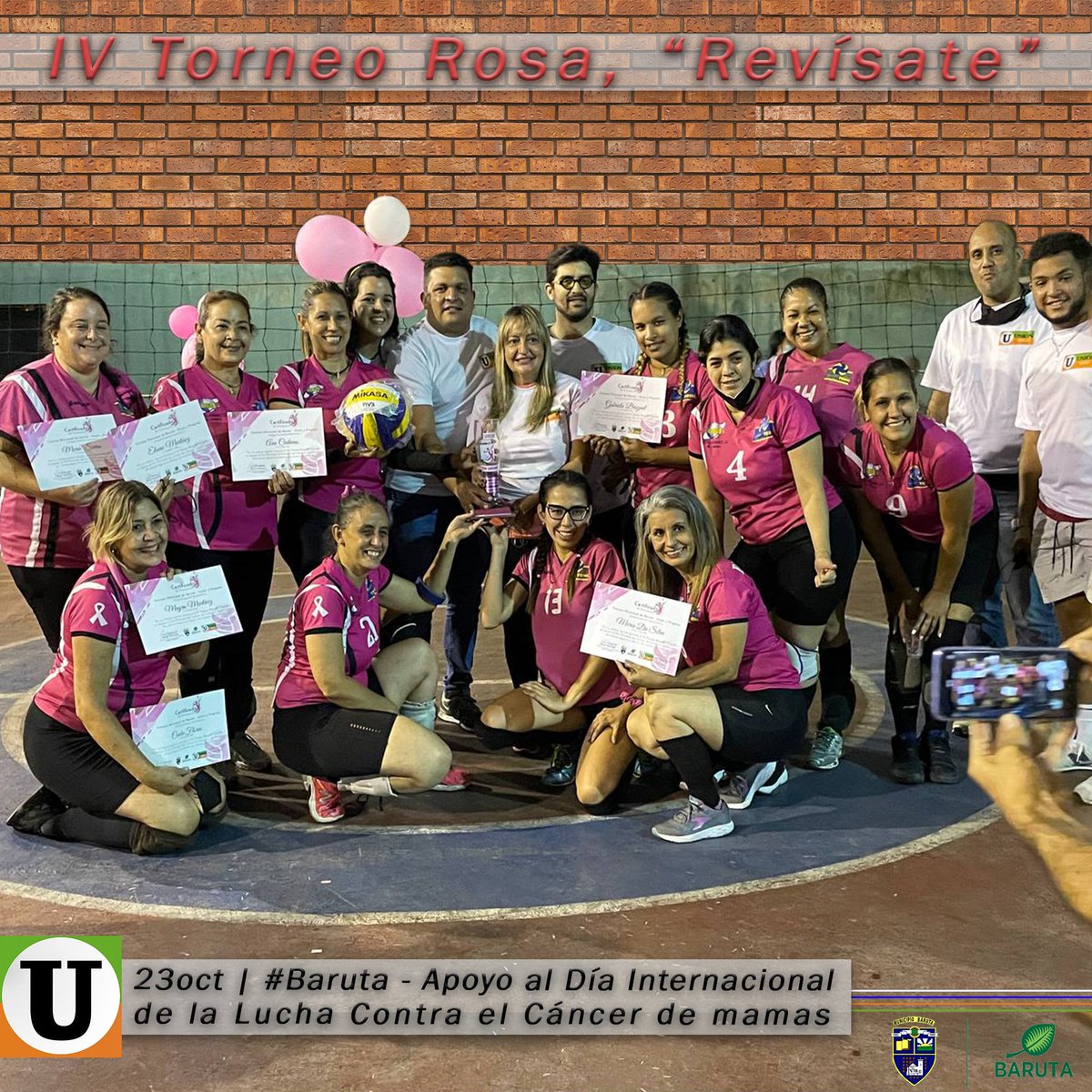 davidabaruta's tweet photo. 23Oct | #Baruta celebró el IV Torneo Rosa, “Revísate” en el sector La Trinidad. El evento deportivo se desarrolló en apoyo al Día Internacional de la Lucha Contra el Cáncer de Mamas #luchacancerdemama #octubrerosa #luchandoconfe https://t.co/UGKvgiHvQ7