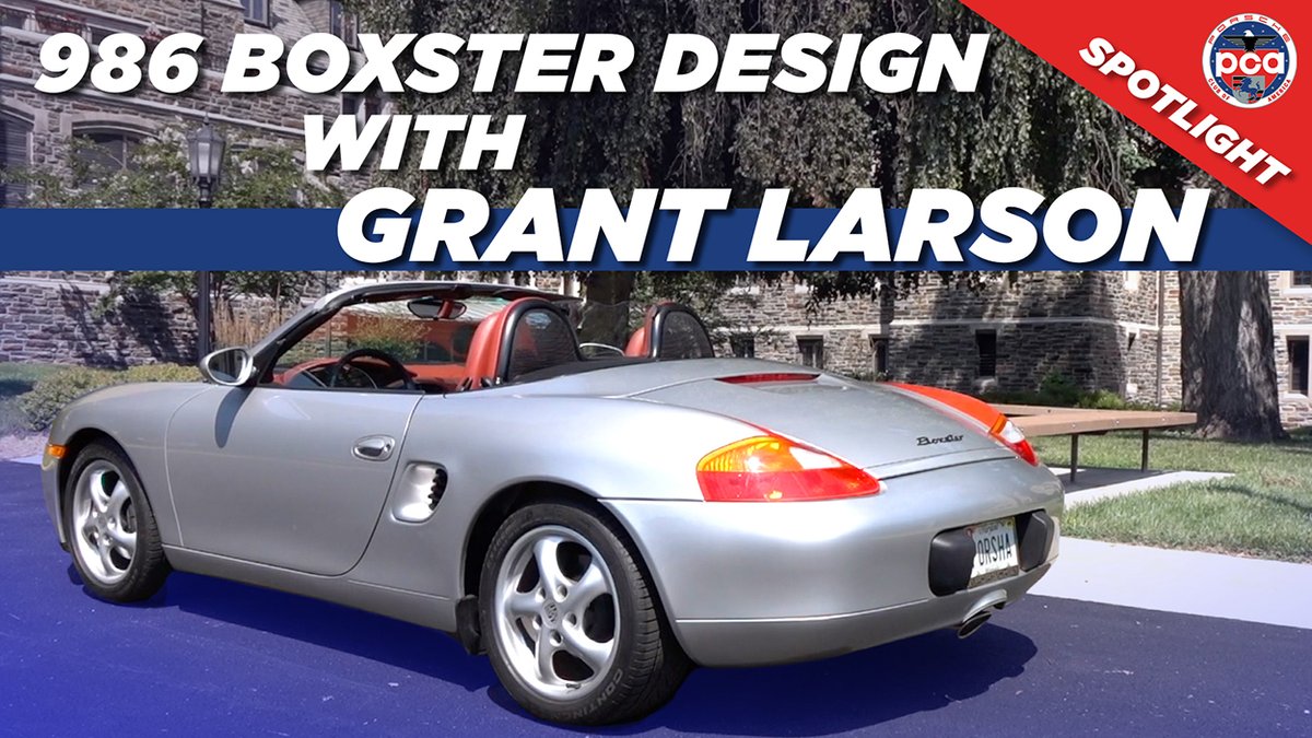 PCANational's tweet image. Video: #Porsche’s Grant Larson talks about the iconic 986 Boxster's design on its 25th anniversary: pca.org/news/video-por… What do you think about the Boxster's design? #PorscheClubOfAmerica