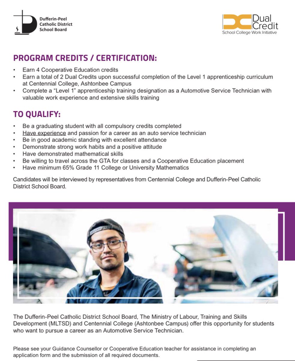 OYAP Accelerated Level 1 Open House October 27, 2021 7:30PM with Centennial College - Automotive Service Technician – 
bit.ly/3bbjKf6