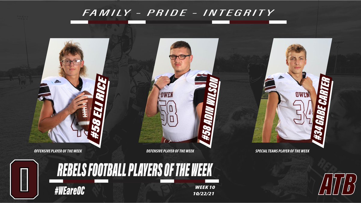 Congrats to our #OCFB Players of the Week vs Shawnee.

#ATB
#RebelsFootballFamily
#TODAY
