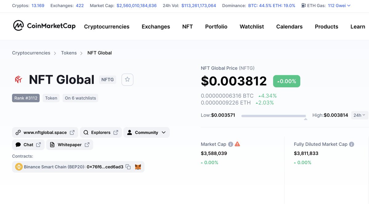 NFT_Globall's tweet photo. ‼️COINMARKETCAP LISTING‼️

WE ALWAYS KEEP OUR PROMISES!🤝

Only 2 days after Launch we are LISTED ON COINMARKETCAP 🚀

https://t.co/1fIJ5nRxEI

That the last chance to get your NFTG Token for this price 🚀

BUY NOW OR REGRET IT LATER 🌍 https://t.co/qMZFmn2iRr