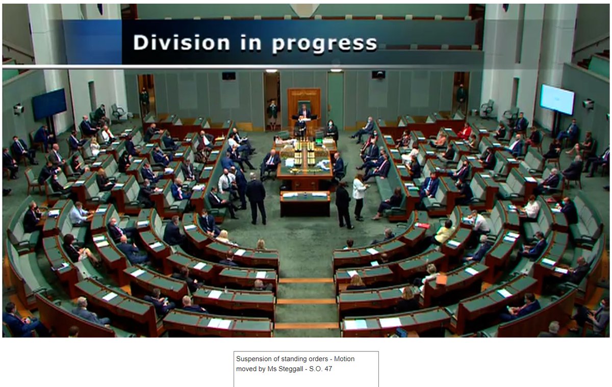 gedkearney's tweet photo. Happening right now - the Morrison Government has just voted against Zali Steggall's motion to debate legislation on climate targets and action. 

As always with this Government, they're happy to publish a glossy pamphlet but real action? Nothing to see here. https://t.co/pbUJ92fU9t