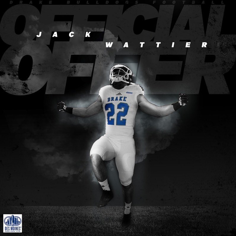 Jack Wattier (@wattierjack) on Twitter photo After a great talk with <a href="/CoachBloss/">John Bloss</a>, I’m very humbled and excited to say that I have been offered a Division 1 scholarship to Drake University! After a great talk with <a href="/CoachBloss/">John Bloss</a>, I’m very humbled and excited to say that I have been offered a Division 1 scholarship to Drake University!