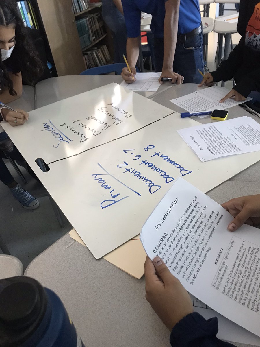 MsStewiesClass's tweet photo. SS Research worked in teams to identify primary & secondary sources from a food fight scenario. Great discussions were had, & who started the food fight is still up in the air.😜
#ThisIsSEA @NISDJaySEA https://t.co/evWdcdEaZA