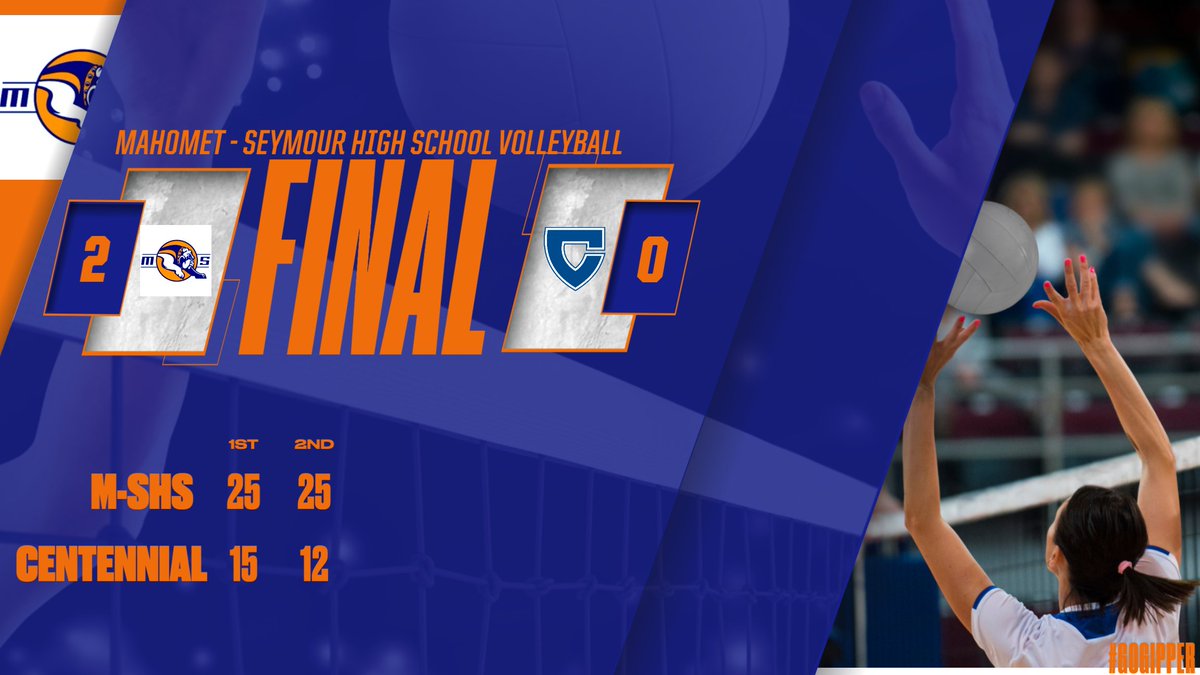 Mahomet - Seymour a 2 set winner over Centennial tonight in the Class 3A Regional semi-final.   Bulldog to face Normal University on Thursday at 6:00p for the Regional Championship.