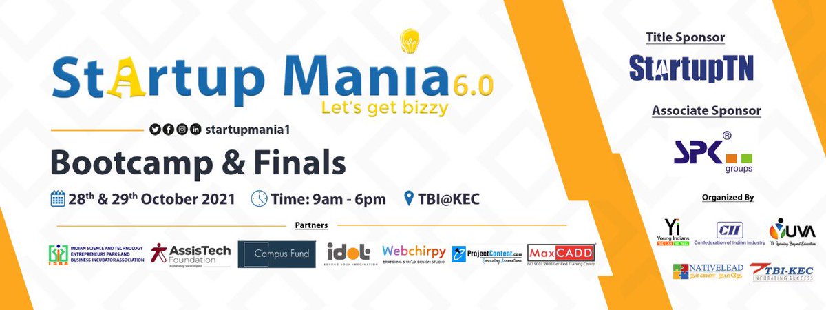 startupmania1's tweet photo. #students #graduate #startups #ideas #college #innovation #entrepreneurs #startupTN #spkgroups #Yi #CII #nativelead #kongutbi #EDII #atflabs #assistechfoundation #ISBA #campusfund #projectcontest #webchirpy #MaxCADD #idotinc https://t.co/mOkObIWFF5