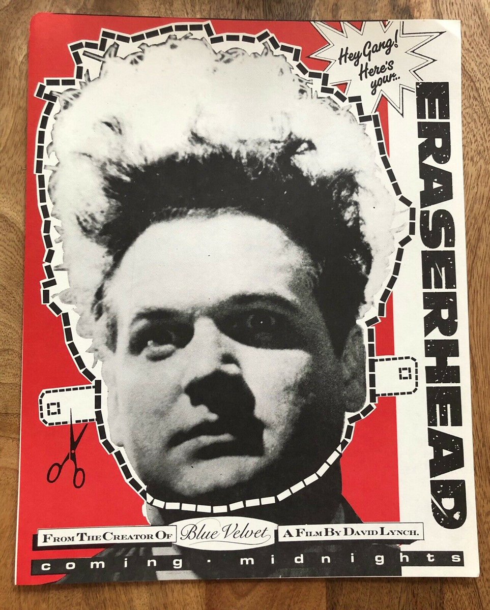 Eraserhead poster/cut-out mask. These promo items were given away at midnight screenings in the mid-80s after Lynch's Blue Velvet became a hit.