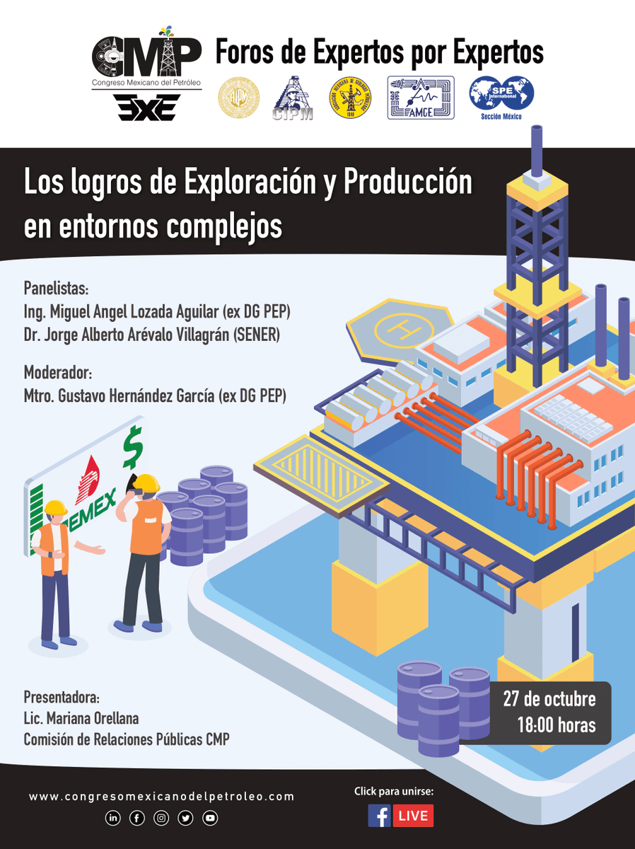 CMP_Petroleo's tweet photo. Mañana en punto de las 18h se llevará a cabo nuestro Foro de Expertos por Expertos "Los logros de Exploración y Producción en entornos complejos"

Participa en el siguiente enlace: 
https://t.co/sciU17SDw4

#CMPexe #CMP2021 #Petróleo https://t.co/ZTxkCCfN9n